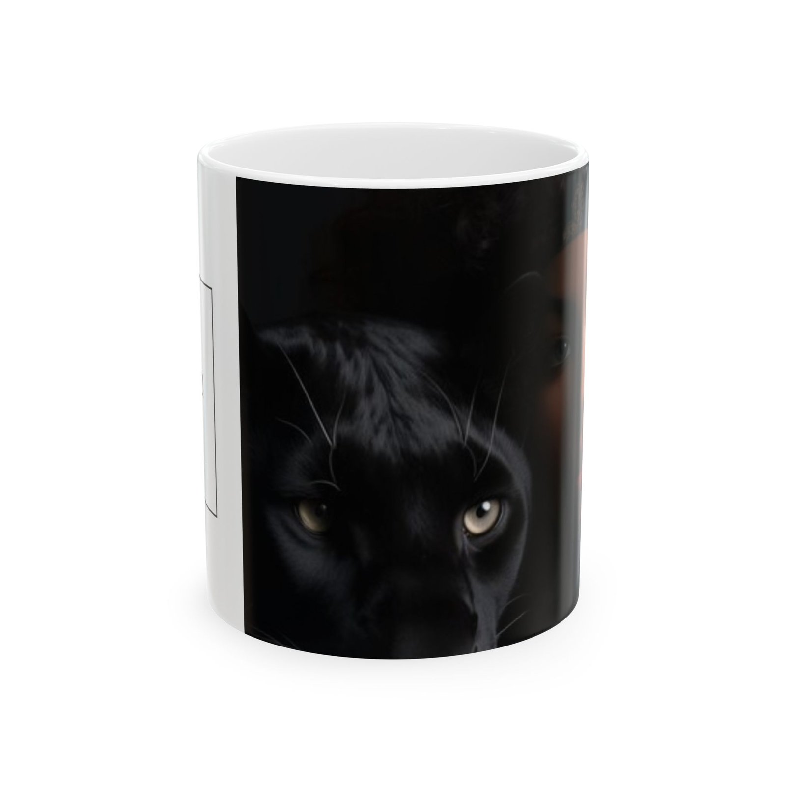 Mystical Cat Ceramic Mug, Unique Cat Lover Gift, 11oz/15oz Black Cat Mug, Perfect for Coffee or Tea, Pet Owner Gift, Home Decor