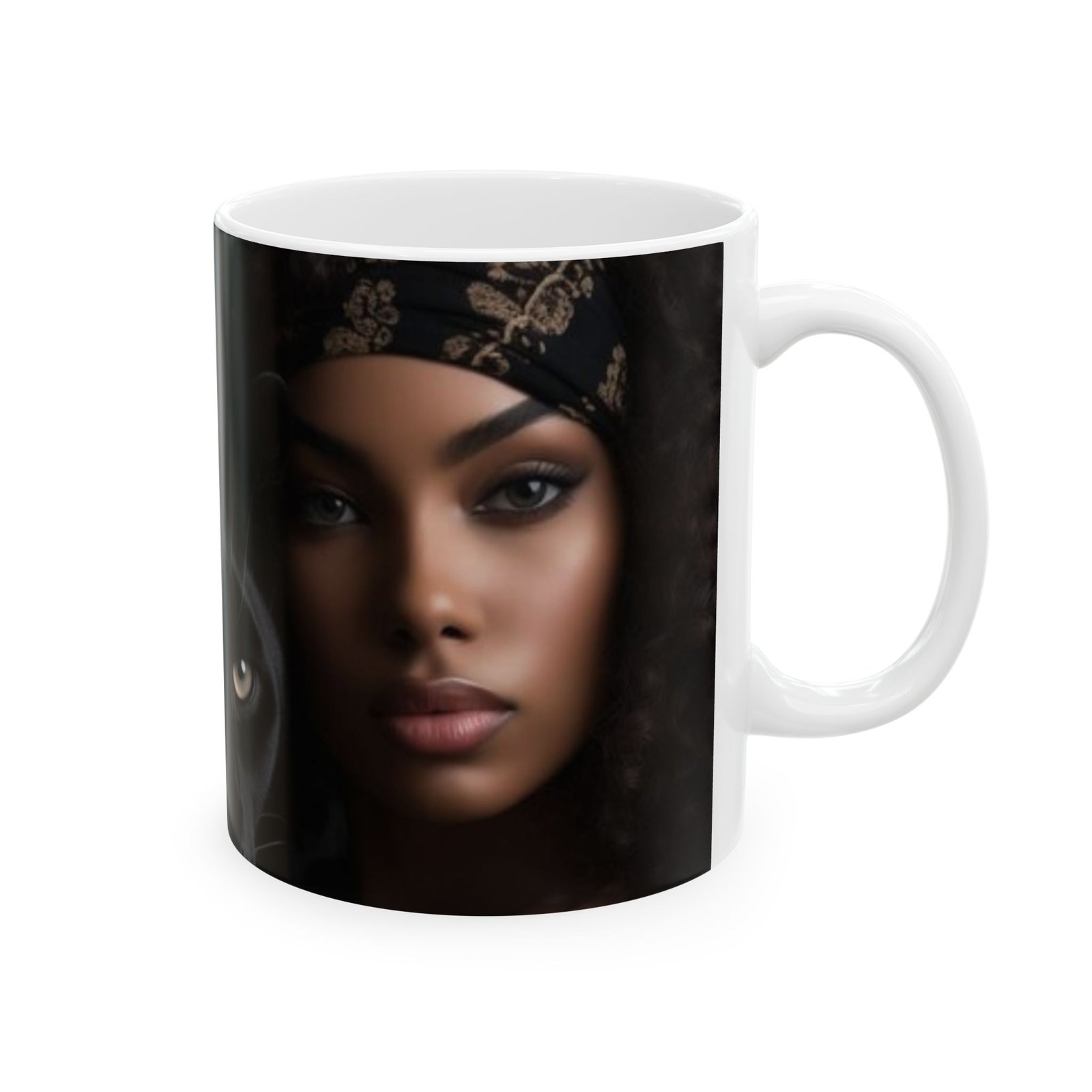 Mystical Cat Ceramic Mug, Unique Cat Lover Gift, 11oz/15oz Black Cat Mug, Perfect for Coffee or Tea, Pet Owner Gift, Home Decor - Image 4