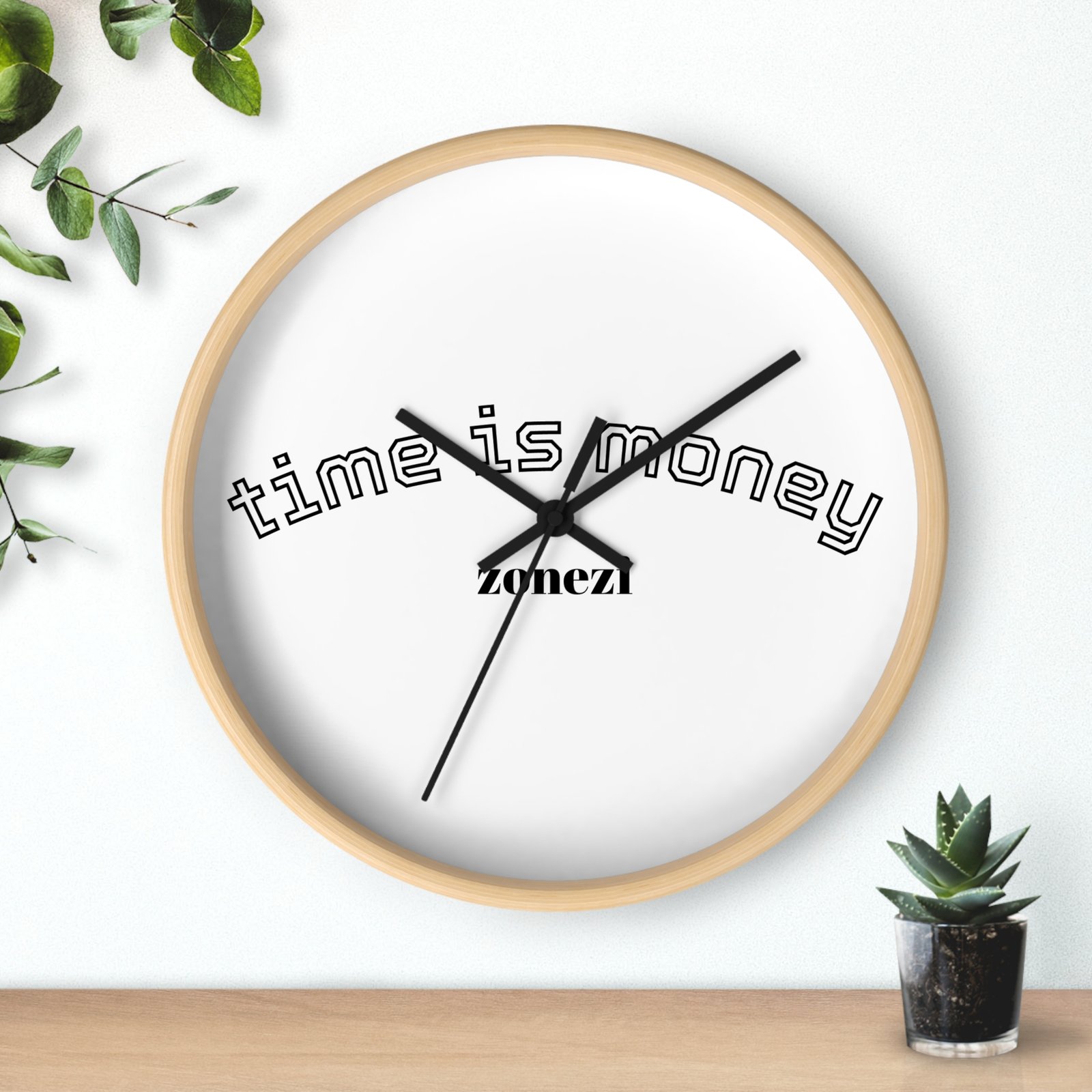 Stylish Wall Clock - 'Time is Money' Decor for Home, Office, Gift, Modern Design, Motivational Decor, Functional Art - Image 3