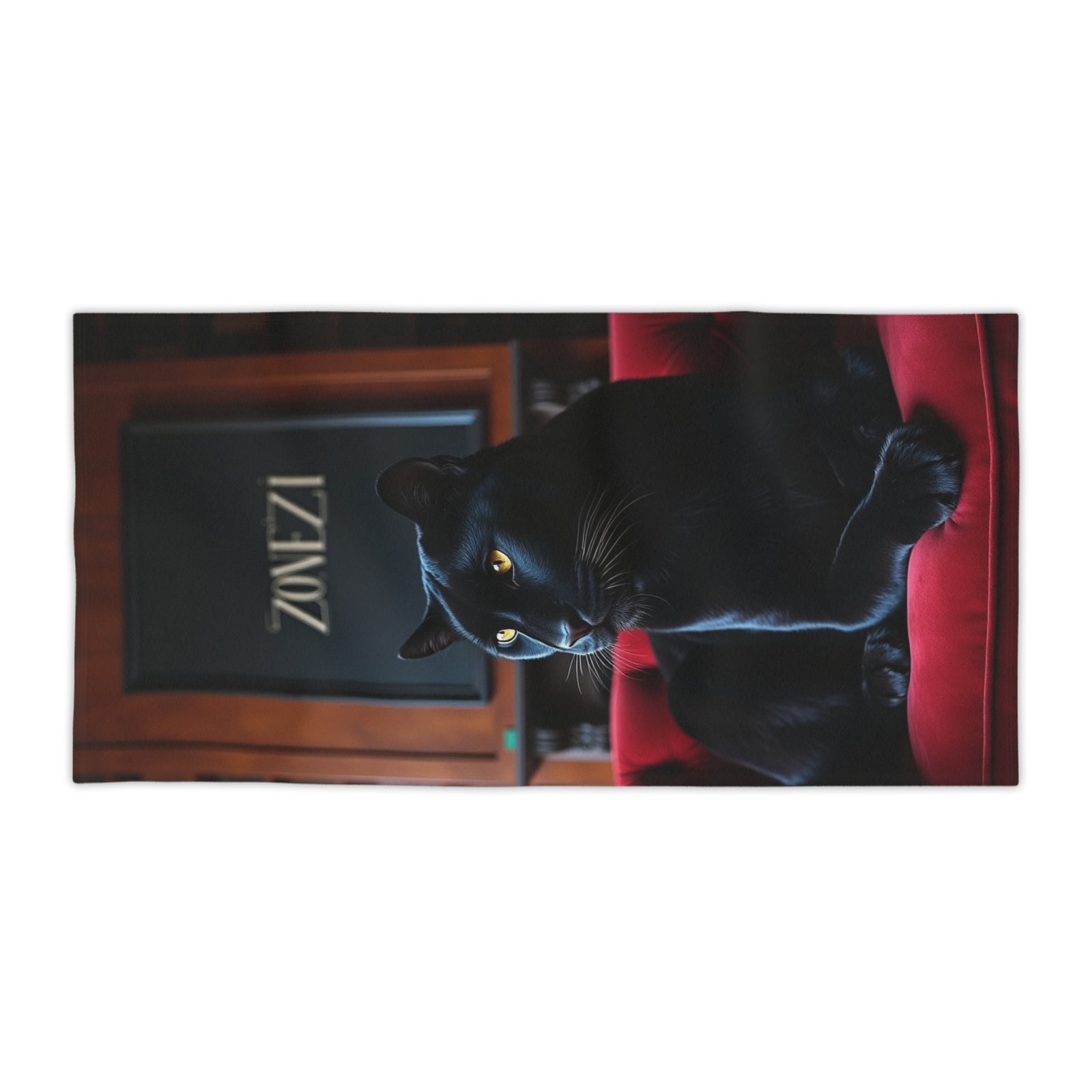Stylish Black Cat Beach Towel, Cute Cat Towels for Summer, Beach Essentials, Poolside Accessory, Gift for Cat Lovers - Image 10