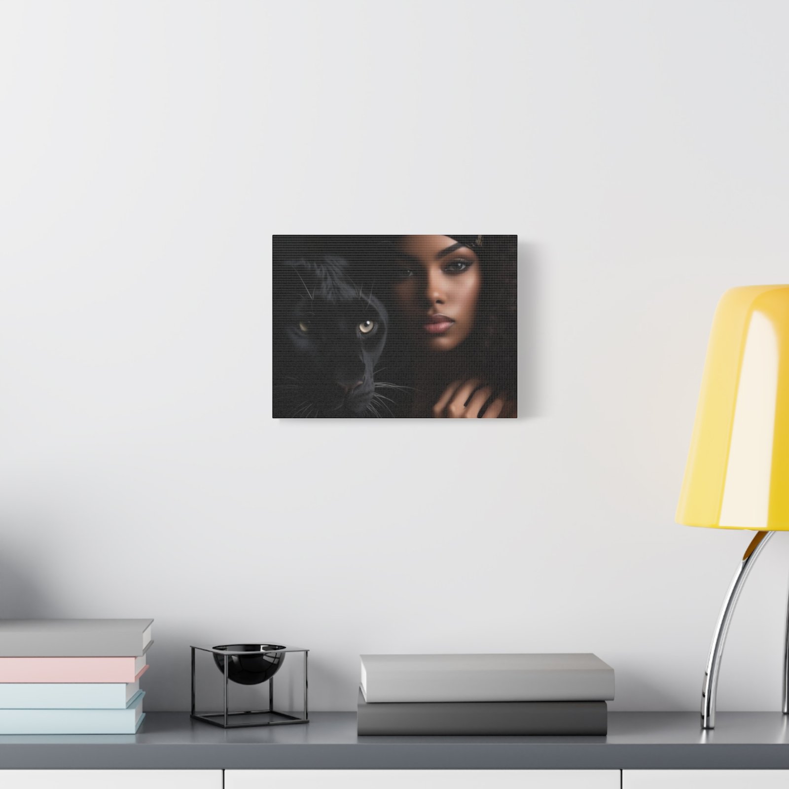 Stretched Canvas Art Print, Black Panther and Portrait, Wall Decor, Home Decoration, Gift for Animal Lovers, Art Piece for Modern Interiors - Image 3