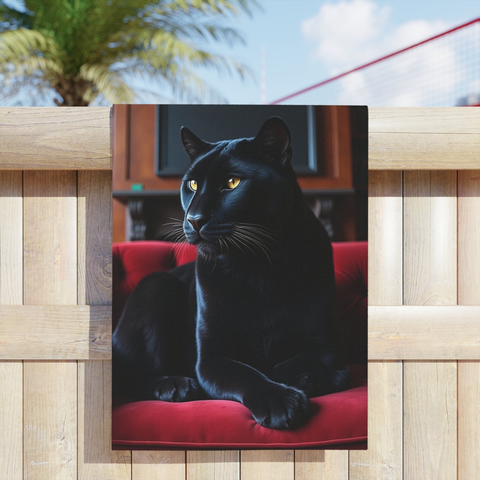 Stylish Black Cat Beach Towel, Cute Cat Towels for Summer, Beach Essentials, Poolside Accessory, Gift for Cat Lovers - Image 7