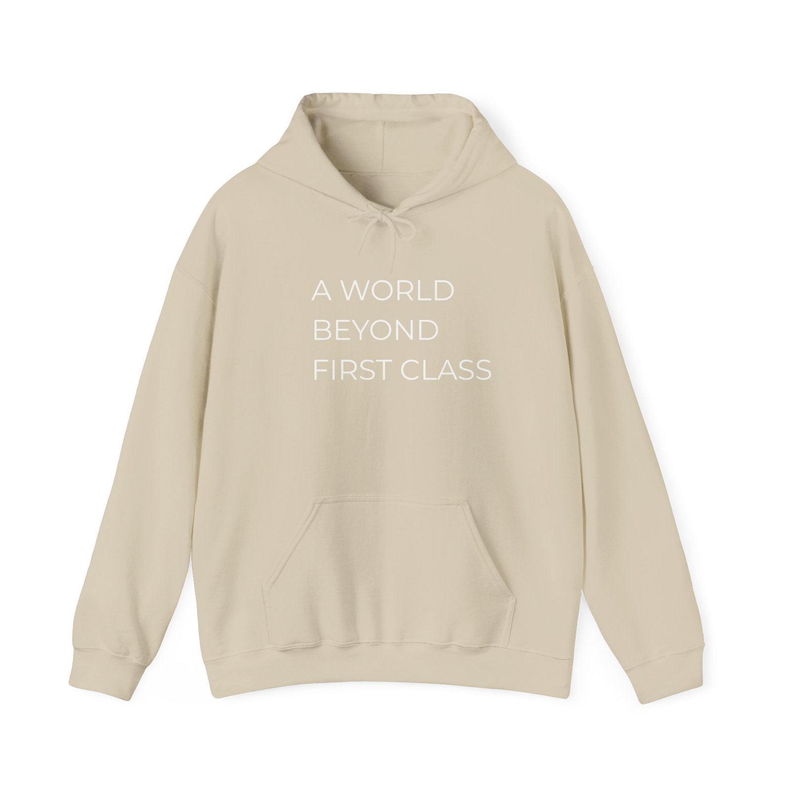Modern Statement Hoodie: A World Beyond First Class, Casual Wear, Gift for Travel Lovers, Trendy Sweatshirt, Comfortable Fashion - Image 5