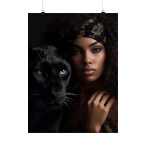 Elegant Panther Art Poster, Stylish Wall Decor, Home Aesthetic, Black Panther Artwork, Gift for Animal Lovers