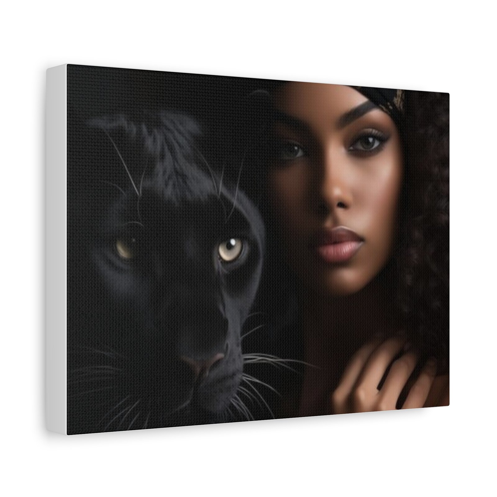 Stretched Canvas Art Print, Black Panther and Portrait, Wall Decor, Home Decoration, Gift for Animal Lovers, Art Piece for Modern Interiors - Image 2