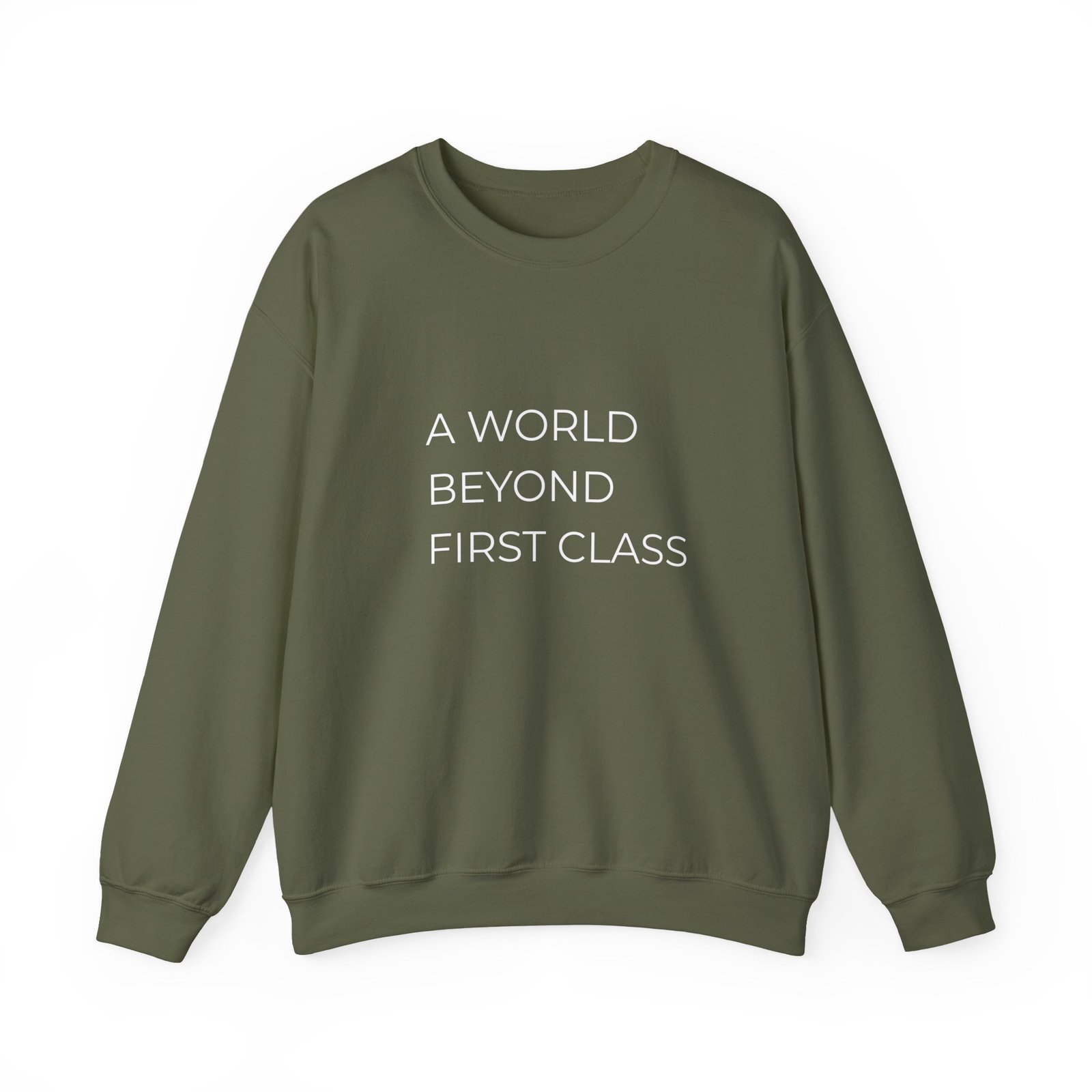 A World Beyond First Class Sweatshirt, Cozy Unisex Crewneck, Inspirational Gift, Travel Lover Apparel, Leisure Wear - Image 5