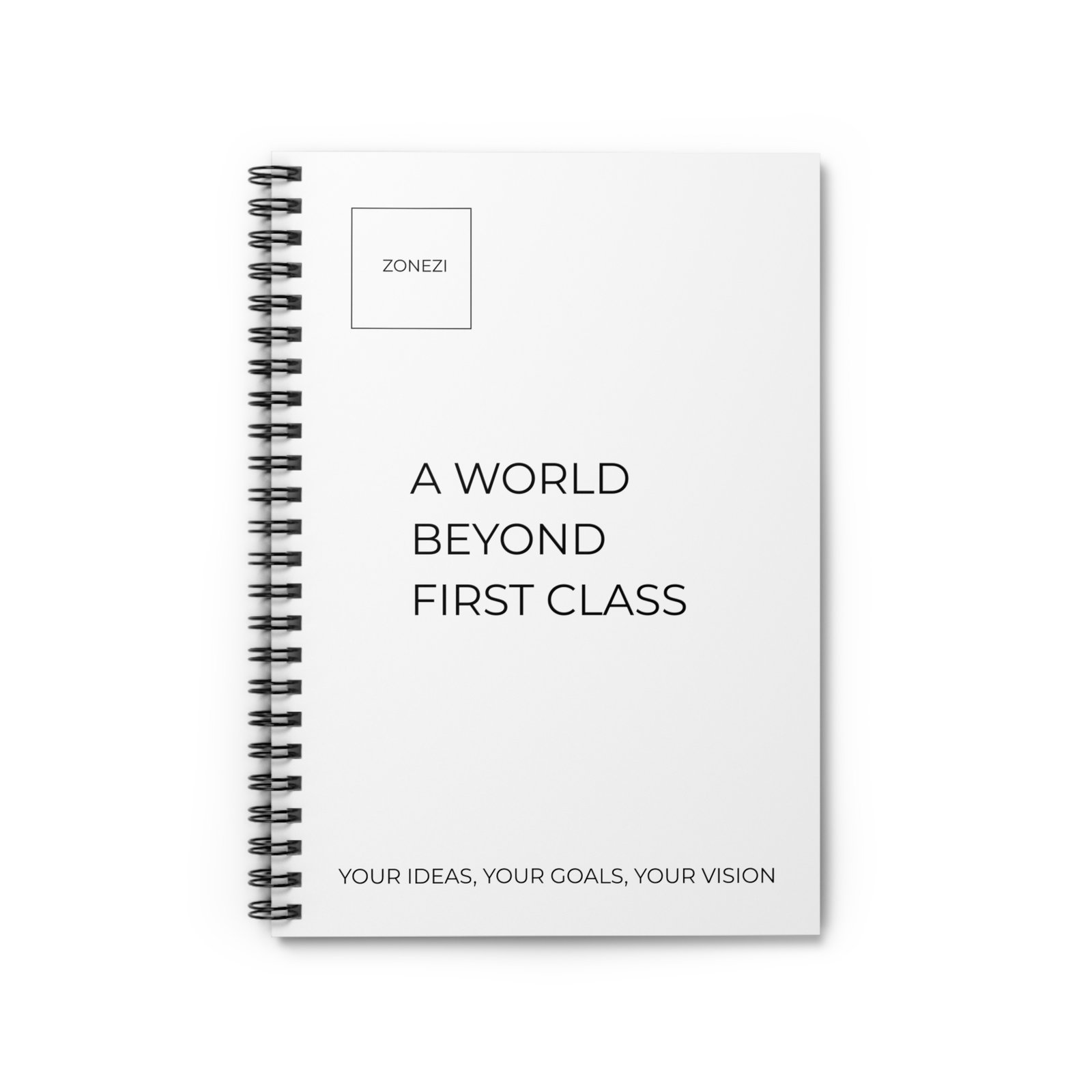 Inspirational White Spiral Notebook for Daily Goals